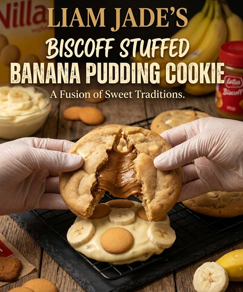 Cookie Butter filled Banana Pudding Cookie